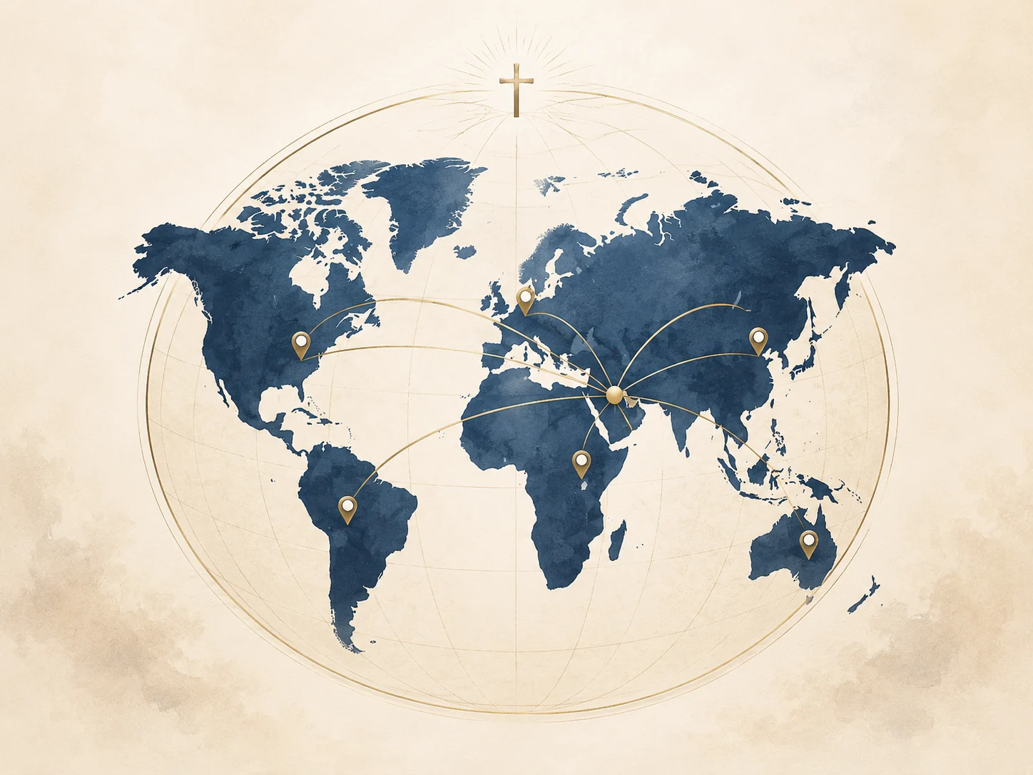 Calvary missions map showing Gospel outreach around the world